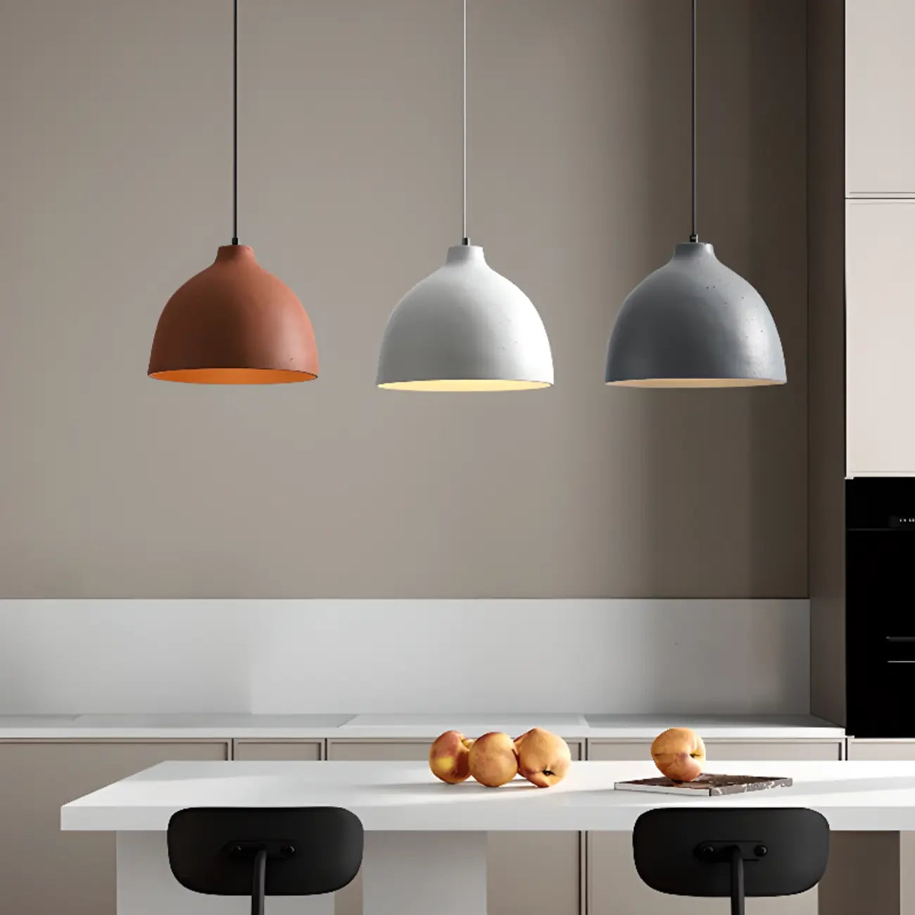 Nordic Metal LED Dome Pendant Lamp for Living Room