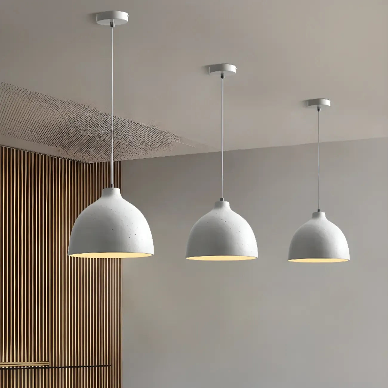 Nordic Metal LED Dome Pendant Lamp for Living Room