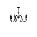 Vintage Black Metal Candlestick Crystal Chandelier