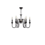 Vintage Black Metal Candlestick Crystal Chandelier