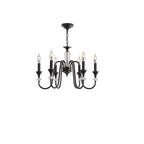 Vintage Black Metal Candlestick Crystal Chandelier