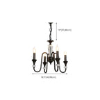 Vintage Black Metal Candlestick Crystal Chandelier