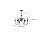 Vintage Black Metal Candlestick Crystal Chandelier