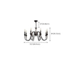 Vintage Black Metal Candlestick Crystal Chandelier