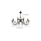 Vintage Black Metal Candlestick Crystal Chandelier