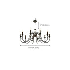 Vintage Black Metal Candlestick Crystal Chandelier