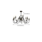 Vintage Black Metal Candlestick Crystal Chandelier