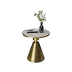 Stylish Sintered Stone Pedestal End Table for Living Room