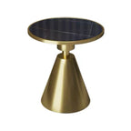 Stylish Sintered Stone Pedestal End Table for Living Room