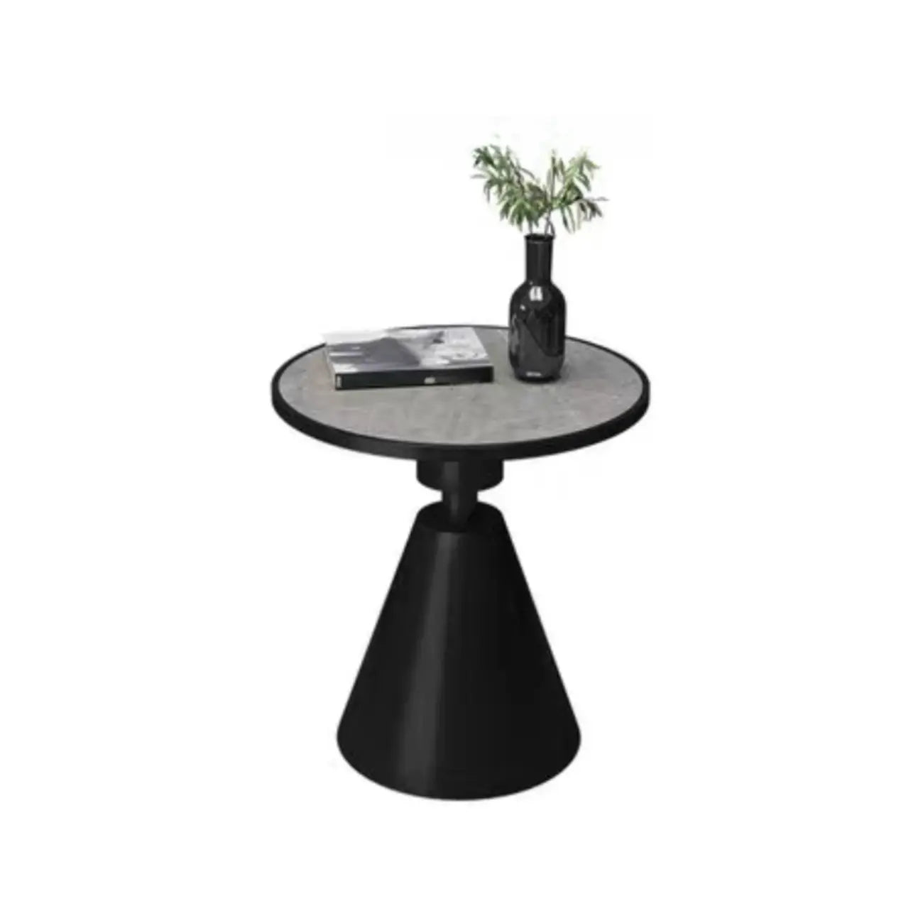 Stylish Sintered Stone Pedestal End Table for Living Room