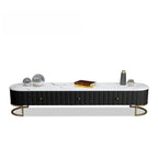 Modern Faux Marble TV Stand with Drawers for Living Room