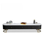 Modern Faux Marble TV Stand with Drawers for Living Room