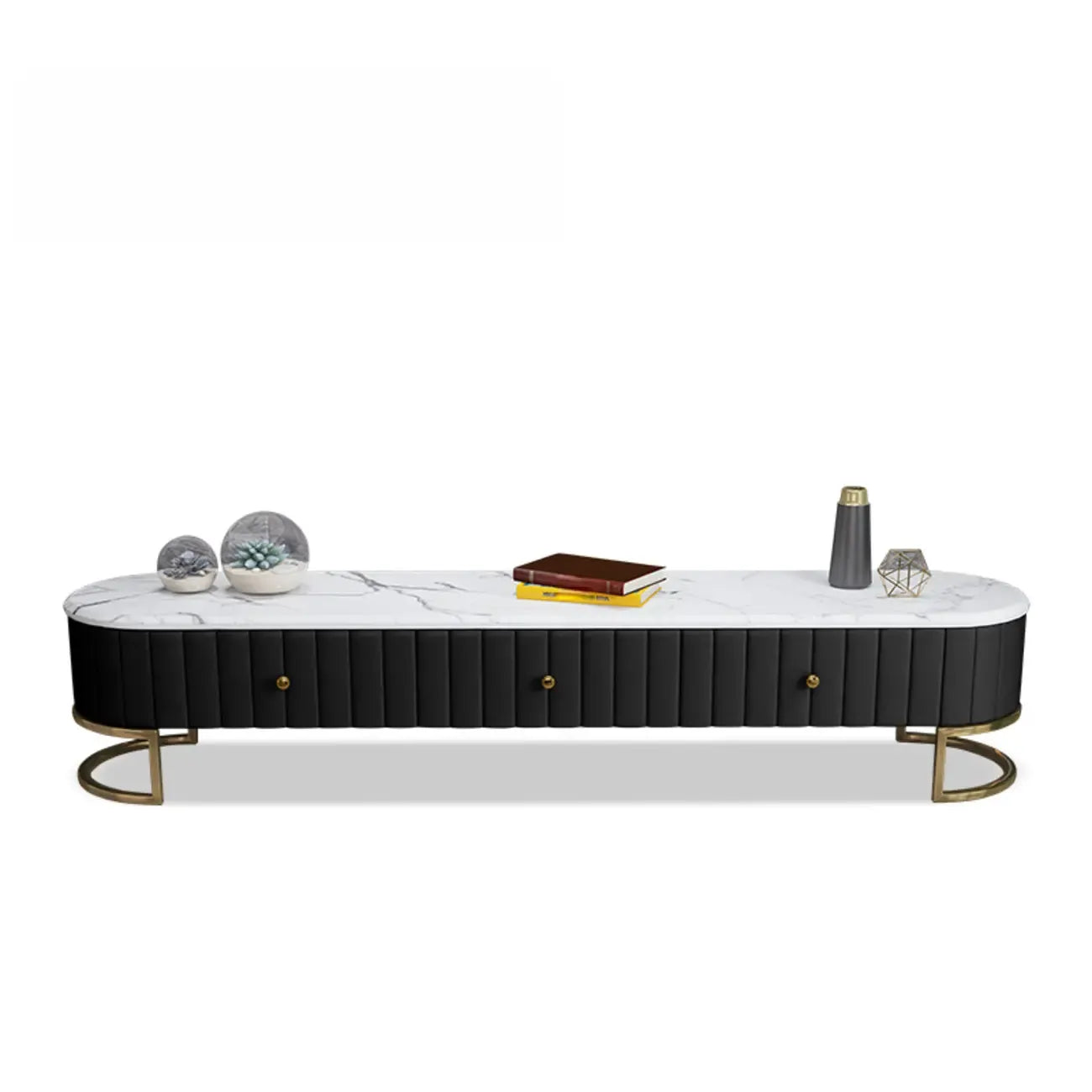 Modern Faux Marble TV Stand with Drawers for Living Room