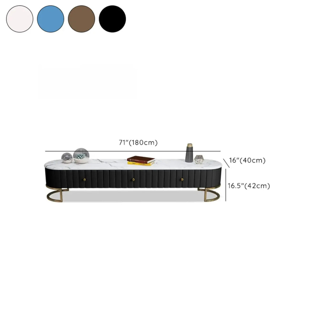 Modern Faux Marble TV Stand with Drawers for Living Room