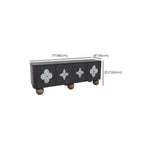 63 Black Modern Rectangle Wooden TV Stand for Living Room