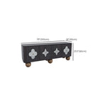 63 Black Modern Rectangle Wooden TV Stand for Living Room