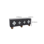 63 Black Modern Rectangle Wooden TV Stand for Living Room