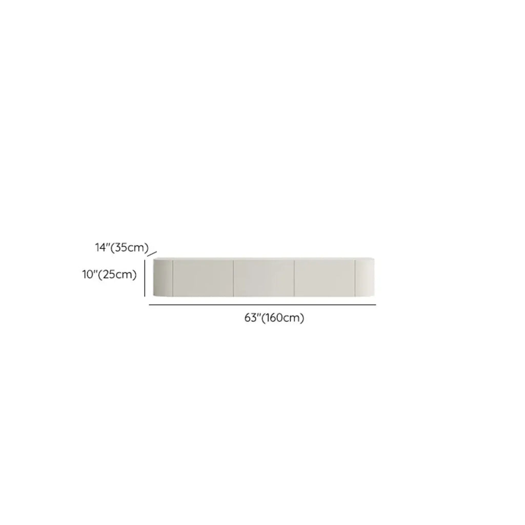 Minimalist Wooden White Floating Cabinet TV Stand