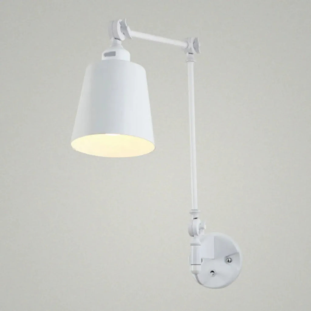 Adjustable Iron Swing Arm Wall Light for Bedside/Study Space