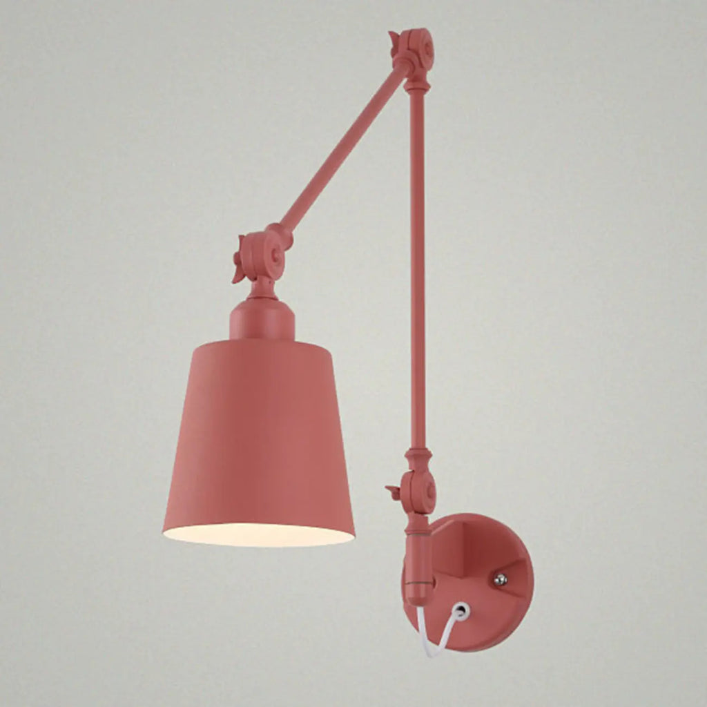 Adjustable Iron Swing Arm Wall Light for Bedside/Study Space
