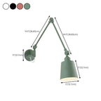 Adjustable Iron Swing Arm Wall Light for Bedside/Study Space