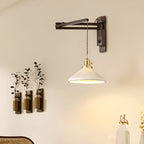 Industrial Swing Arm Wall Sconce for Bedroom and Living Room