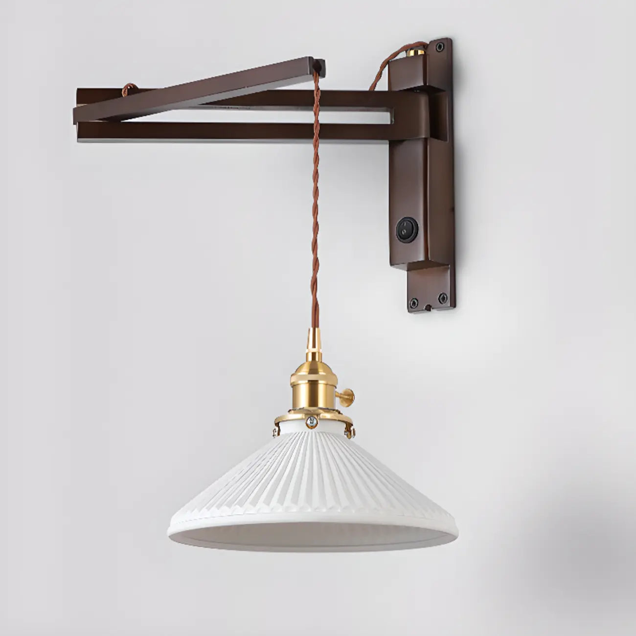 Industrial Swing Arm Wall Sconce for Bedroom and Living Room