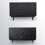 Rectangular Black Parlor Accent Cabinet with Straight Legs