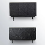 Rectangular Black Parlor Accent Cabinet with Straight Legs