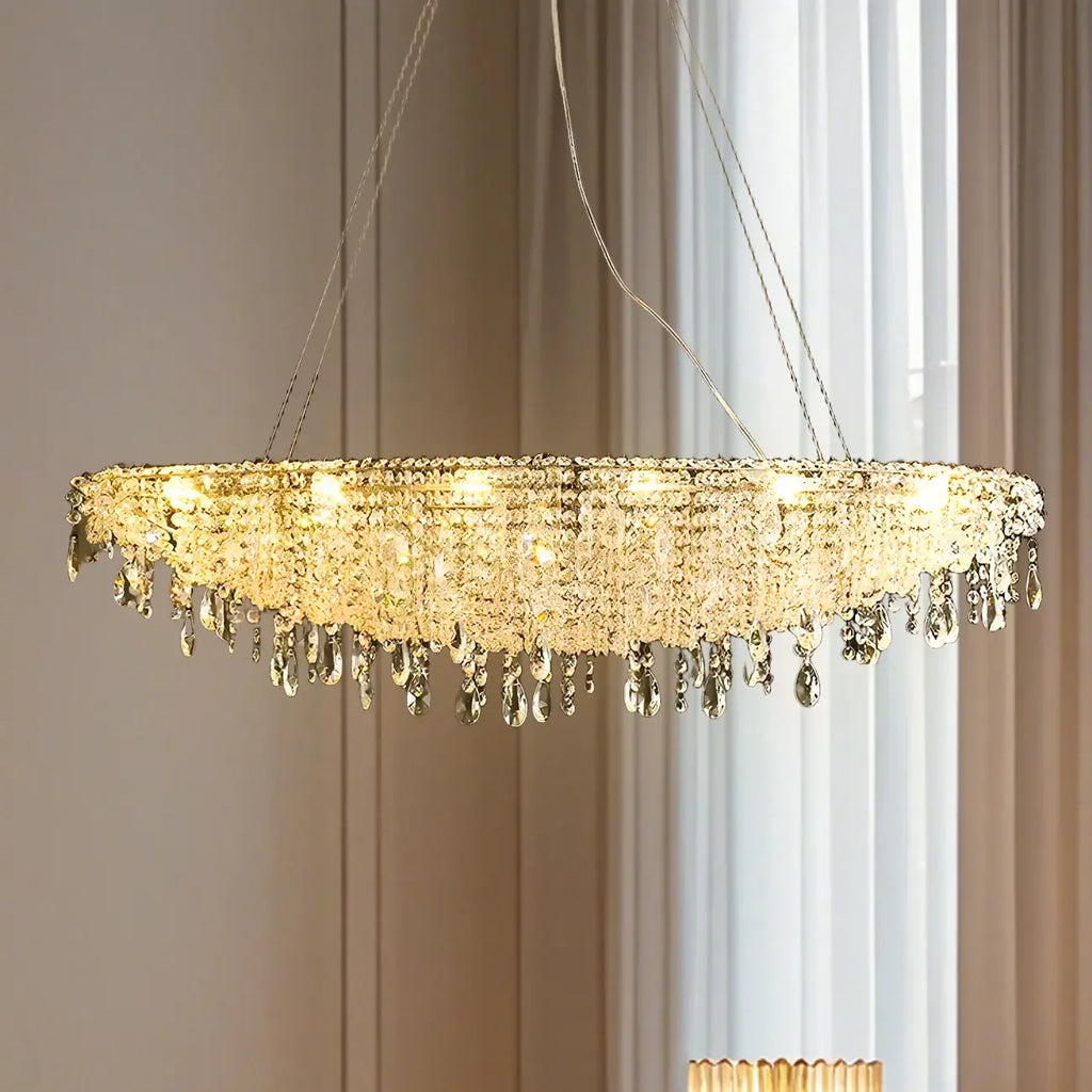 Luxury Crystal 16-Light Island Pendant Light for Kitchen