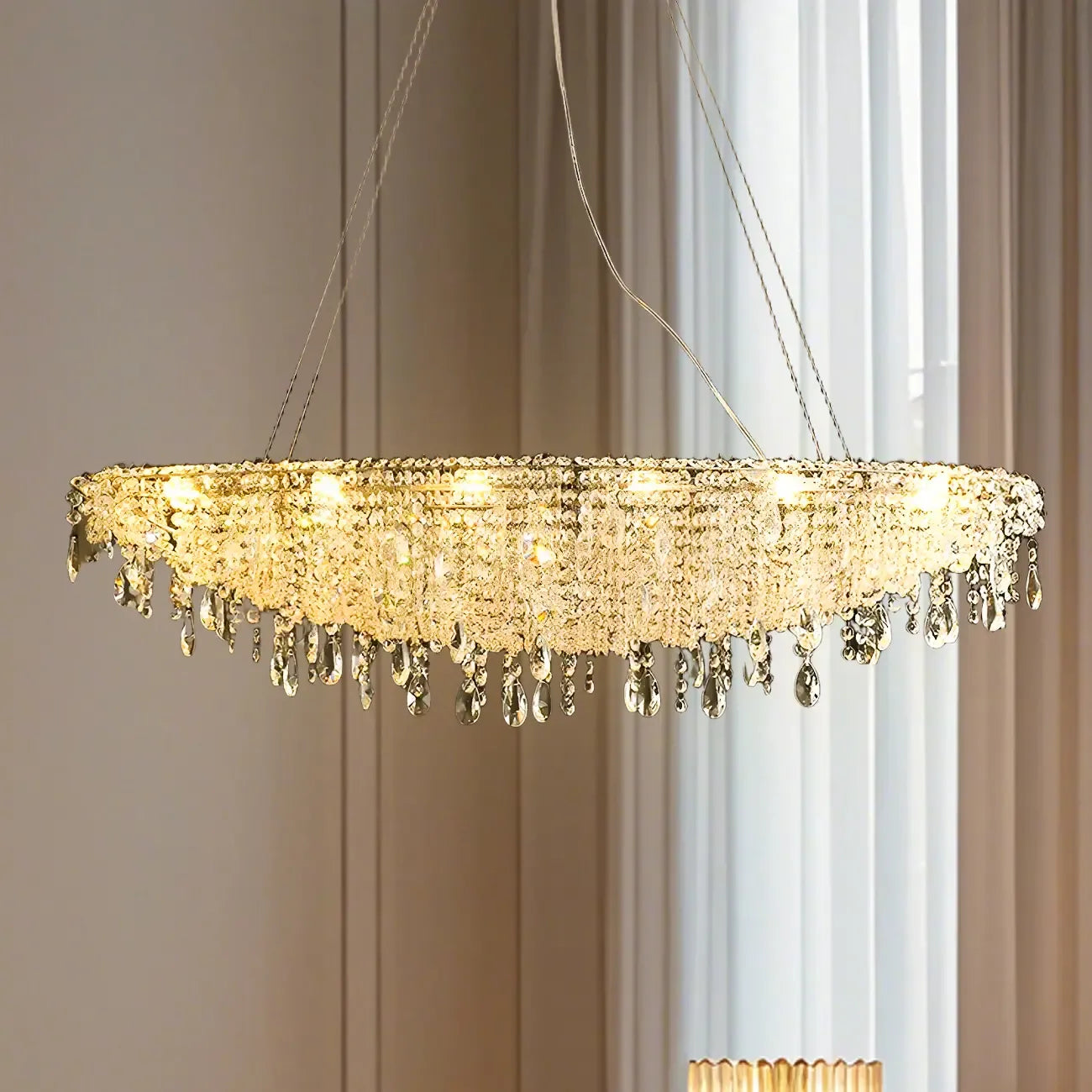 Luxury Crystal 16-Light Island Pendant Light for Kitchen