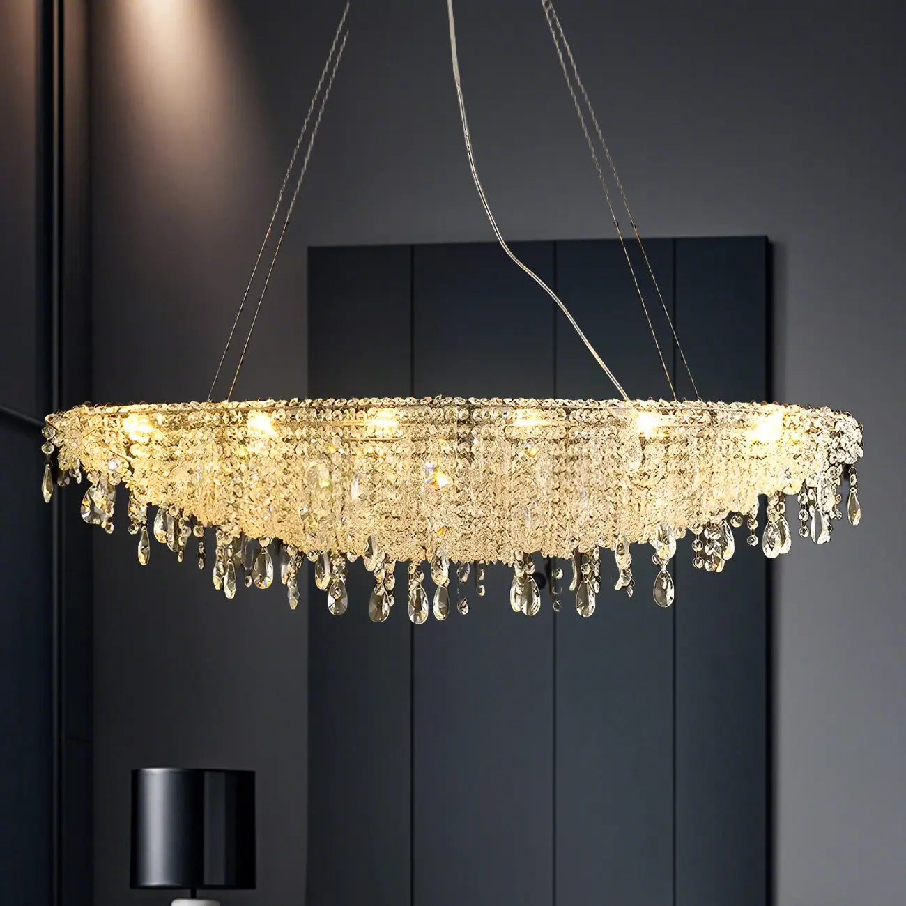Luxury Crystal 16-Light Island Pendant Light for Kitchen