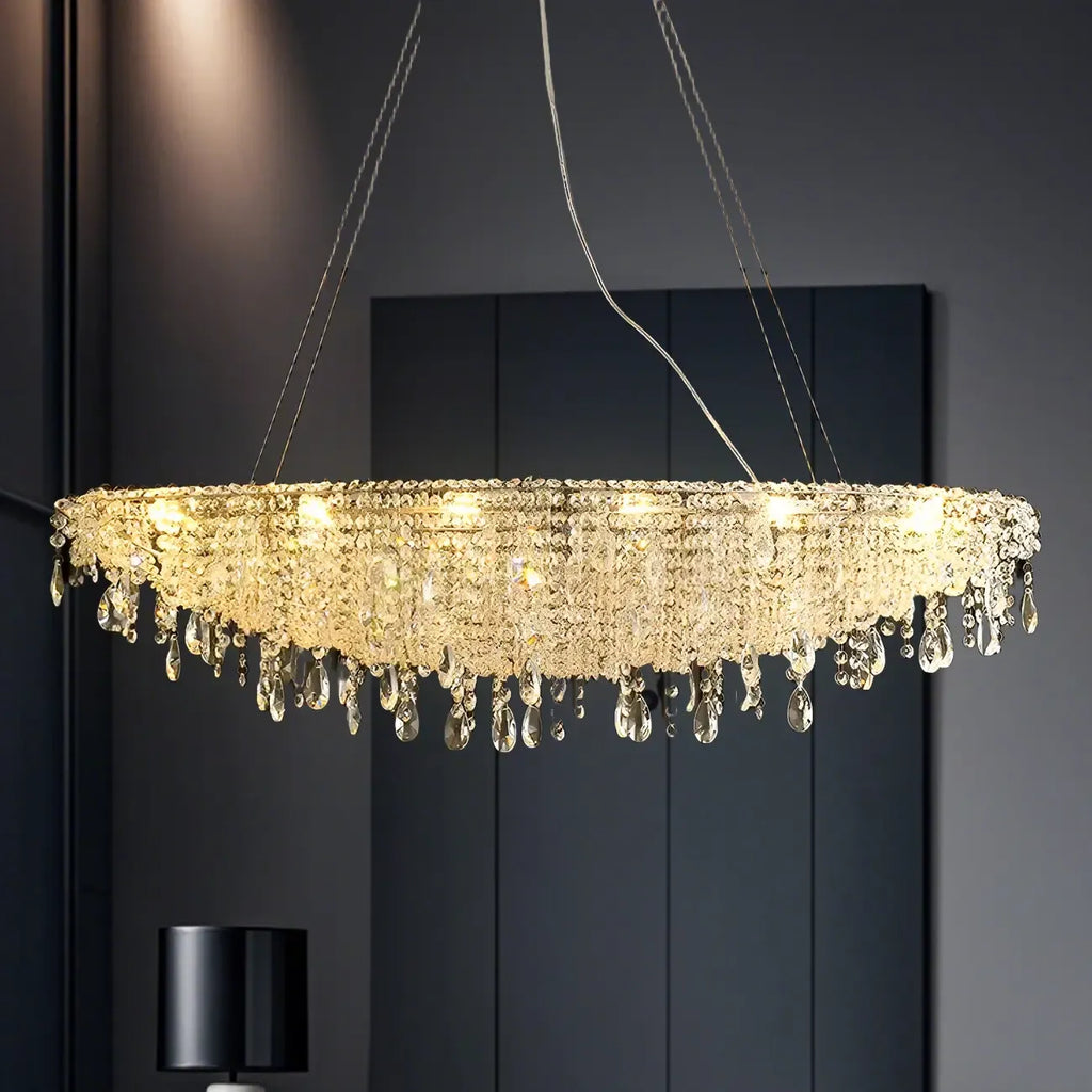 Luxury Crystal 16-Light Island Pendant Light for Kitchen