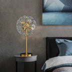 Glamorous Globe Crystal Table Lamp Gold Metal for Living Room