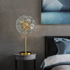 Glamorous Globe Crystal Table Lamp Gold Metal for Living Room