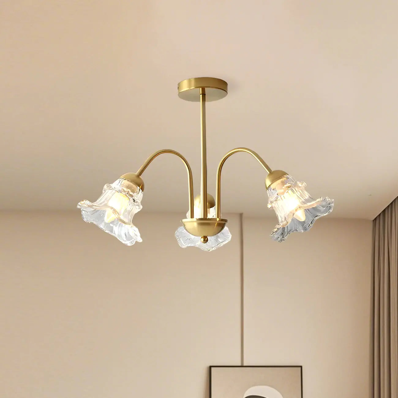 Luxury Vintage Crystal Flower Chandelier for Living Room