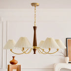 Modern Adjustable Pleated Fabric Chandelier for Living Room