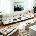 67 White Modern Stone Open Storage TV Stand with Drawers