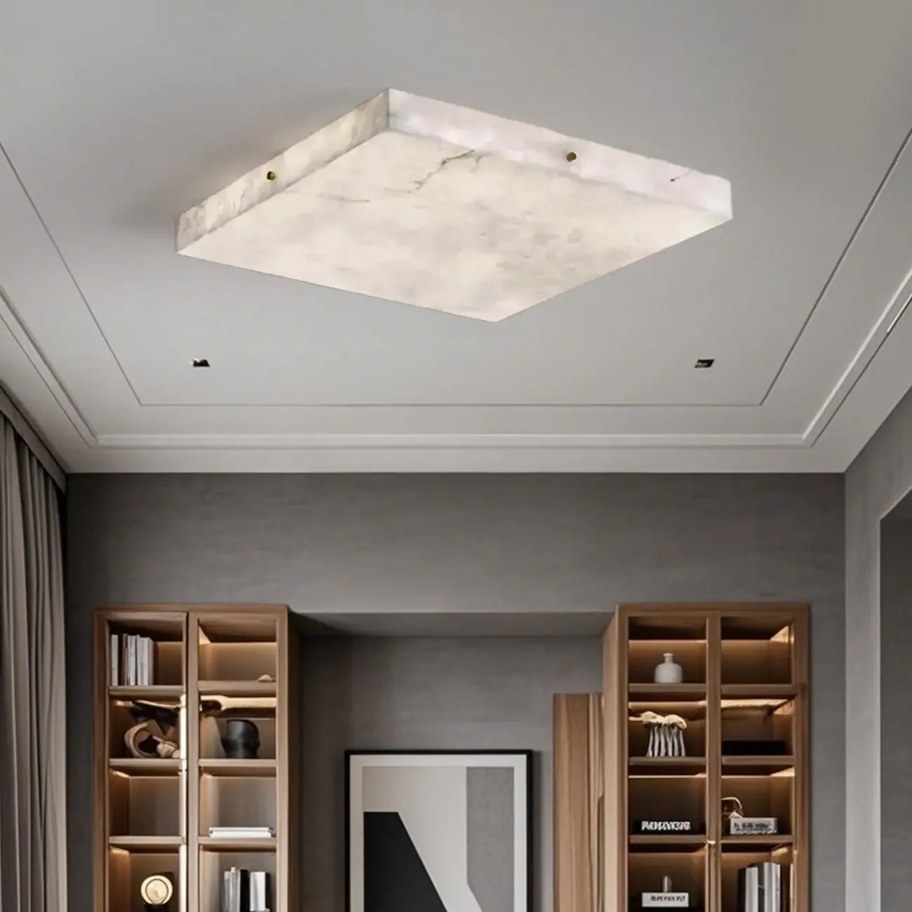Dimmable Square Flush Mount Ceiling Light for Bedroom Use