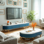 Modern Faux Marble TV Stand with Drawers for Living Room