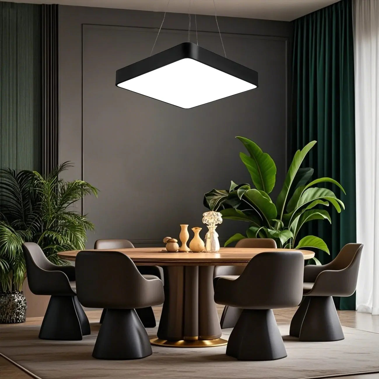 Modern LED Pendant Light with Glass Shade for Dining Room