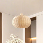 Wabi-Sabi Style Rattan Round Lantern Pendant Lamp for Living room