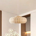 Wabi-Sabi Style Rattan Round Lantern Pendant Lamp for Living room