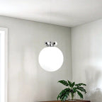 Modern Small White Globe LED Pendant Light for Living Room