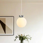 Modern Small White Globe LED Pendant Light for Living Room