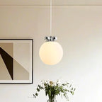 Modern Small White Globe LED Pendant Light for Living Room