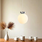 Modern Small White Globe LED Pendant Light for Living Room