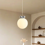 Modern Small White Globe LED Pendant Light for Living Room