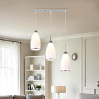 Simple White Vitreous 3 Lights Island Pendant Light for Kitchen
