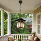 Retro Black Metal Hanging Pendant Lamp for Outdoor Use